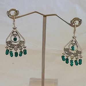 Chandelier Earrings - Green